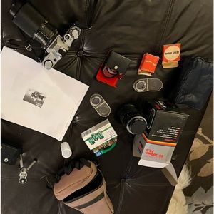 Canon Ae1 camera with several accessories